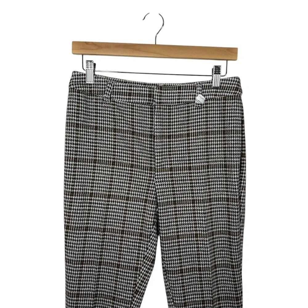Free People Women’s Molly Slim Plaid Houndstooth Pants Brown/White Size 6
